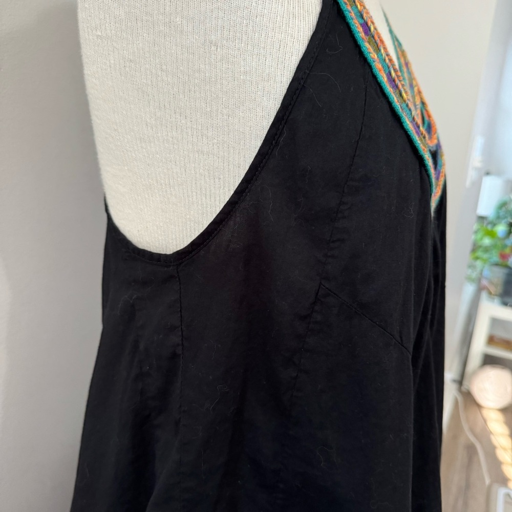 Free People Embroidered Trapeze Mini Dress Keyhole Back Small - Picture 5 of 14
